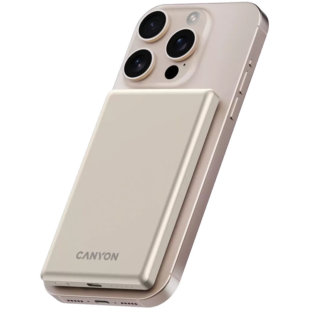 CANYON OnPower 505 Slim MagSafe 5000 mAh PD20W Beige External Battery