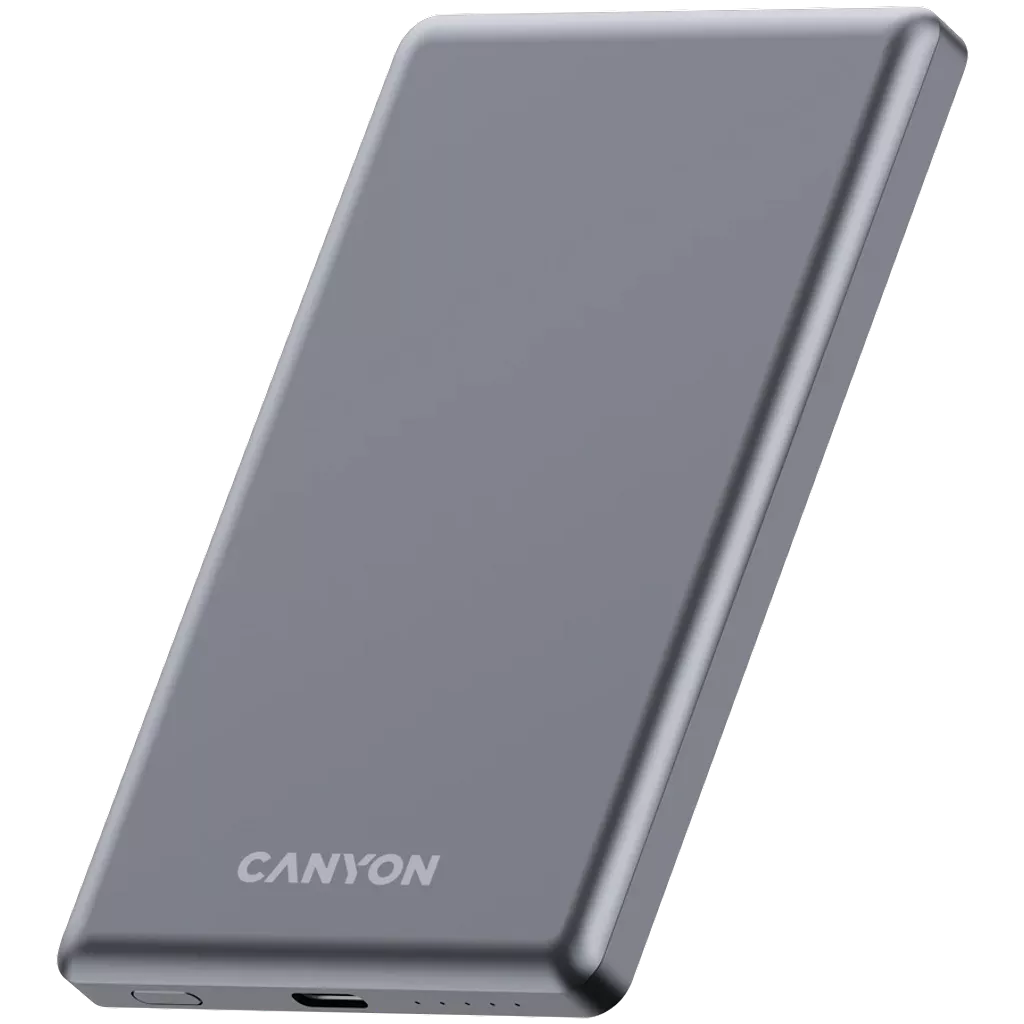 CANYON OnPower 505 Slim MagSafe 5000 mAh PD20W External Battery, Dark Gray
