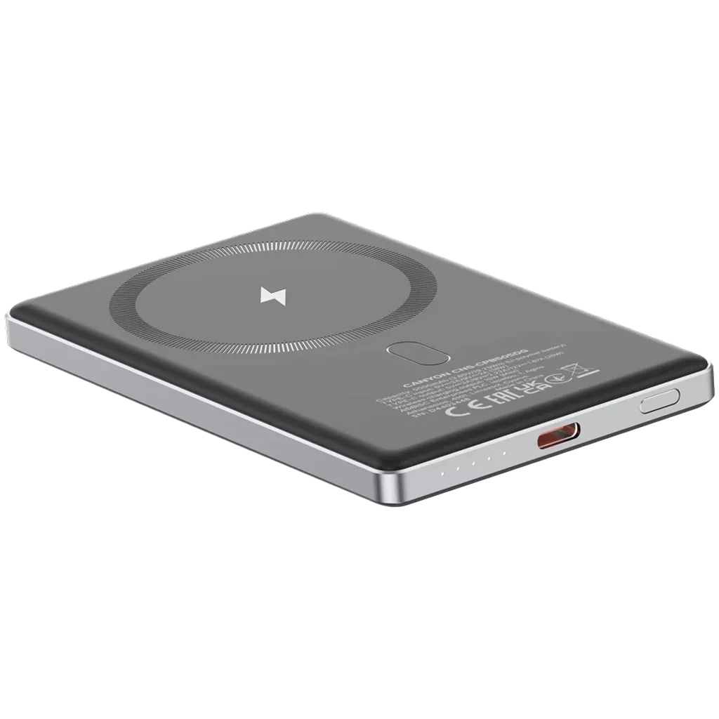 CANYON OnPower 505 Slim MagSafe 5000 mAh PD20W External Battery, Dark Gray