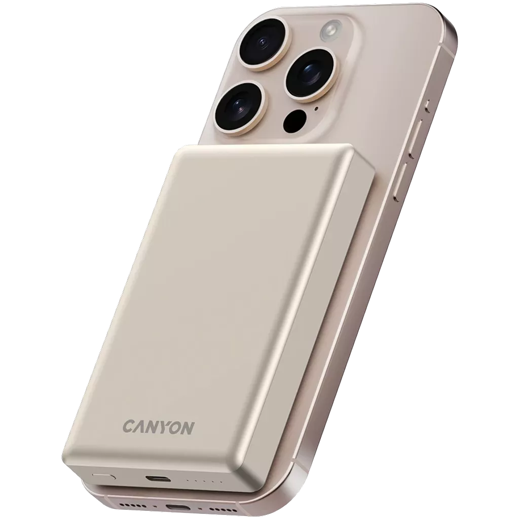 CANYON OnPower 510 Slim MagSafe 10,000 mAh PD20W External Battery, Beige