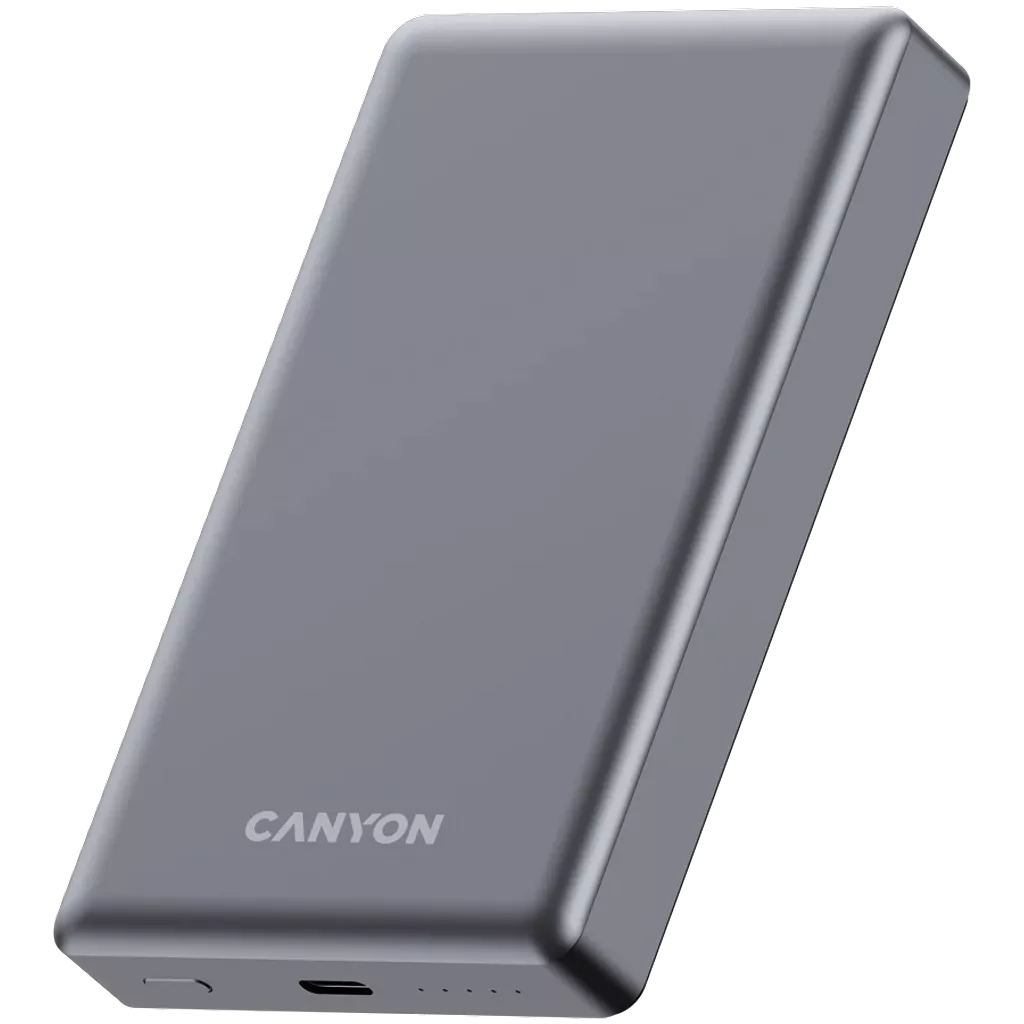 CANYON ārējā baterija OnPower 510 Slim MagSafe 10000 mAh PD20W Tumši pelēka