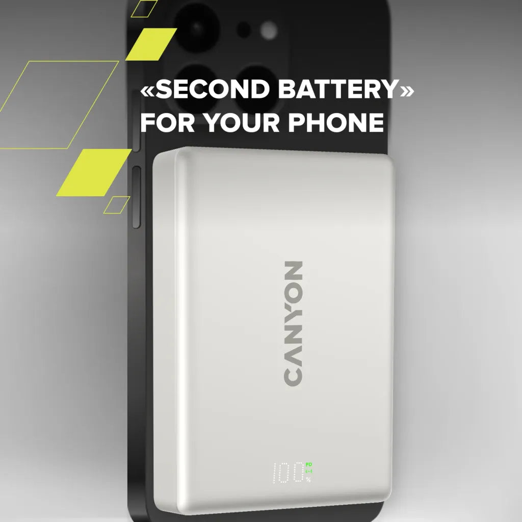 20W CANYON OnPower 511 10000mAh MagSafe powerbanka, melna