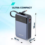 CANYON Power Bank OnPower 600 sisseehitatud kaabliga 20 000 mAh 65 W tumehall