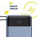CANYON Power Bank OnPower 600 sisseehitatud kaabliga 20 000 mAh 65 W tumehall