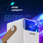CANYON Power Bank OnPower 610 metāla 60 000 mAh 100 W balts