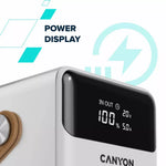 CANYON Power Bank OnPower 610 metāla 60 000 mAh 100 W balts