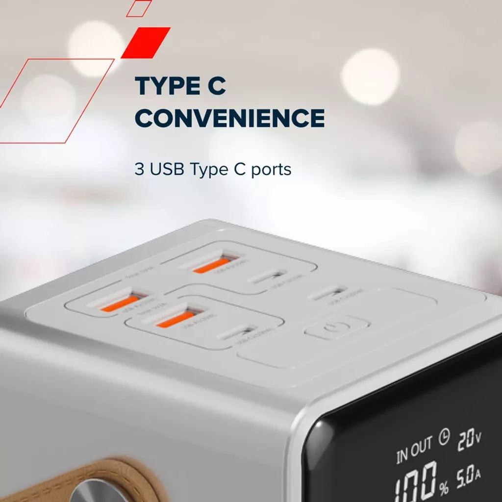 CANYON Power Bank OnPower 610 metāla 60 000 mAh 100 W balts