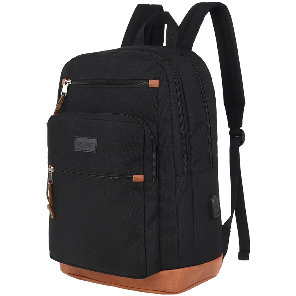 CANYON BPS-5 22L mugursoma datoram līdz 39,6cm, USB-A, melna