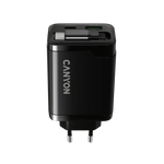CANYON OnCharge 65RC 65W GaN lādētājs ar ievelkamu USB-C kabeli, melns