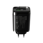 CANYON OnCharge 65RC 65W GaN lādētājs ar ievelkamu USB-C kabeli, melns