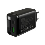 CANYON OnCharge 65RC 65W GaN lādētājs ar ievelkamu USB-C kabeli, melns