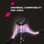 CANYON OnCharge 65RC 65W GaN lādētājs ar ievelkamu USB-C kabeli, balts