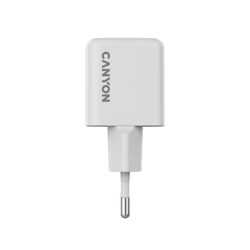 CANYON lādētājs CU20AC GaN 20 W 1×PD 1×QC EU balts