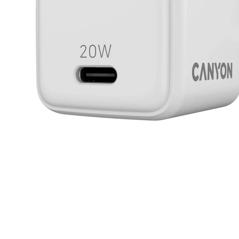 CANYON lādētājs CU20C GaN 20 W 1×PD EU balts