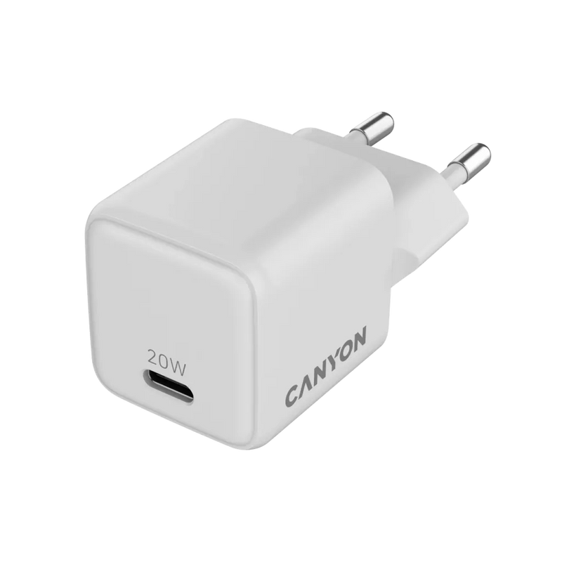 CANYON lādētājs CU20C GaN 20 W 1×PD EU balts