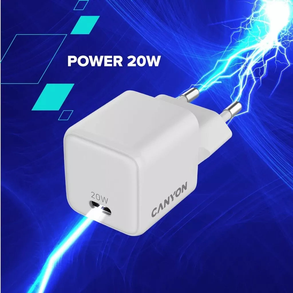 CANYON laadija CU20C GaN 20 W 1×PD EU valge