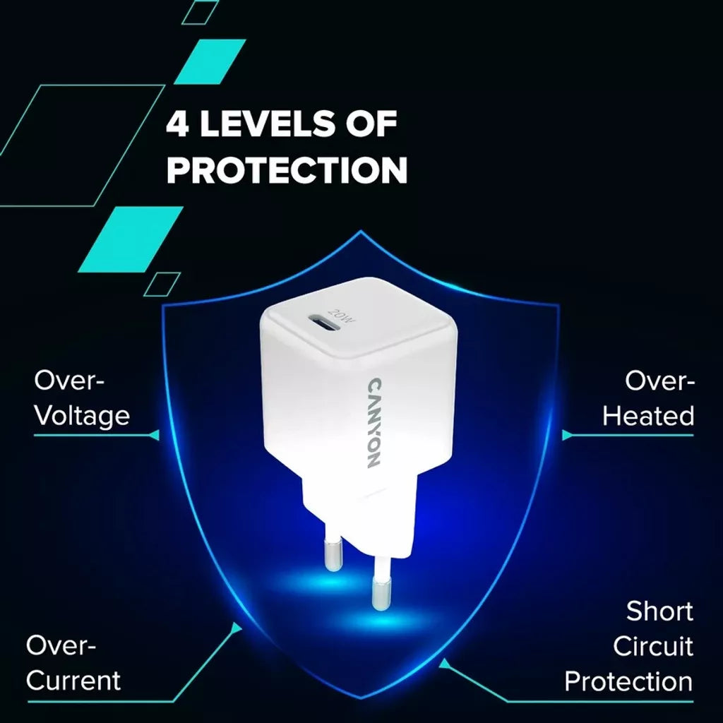 CANYON laadija CU20C GaN 20 W 1×PD EU valge