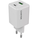 CANYON lādētājs CU45AC GaN 45 W 1×PD 1×QC EU balts