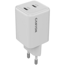 CANYON lādētājs CU45CC GaN 45 W 2×PD EU balts