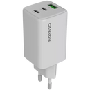 CANYON lādētājs CU65ACC GaN 65 W 2×PD 1×QC EU balts