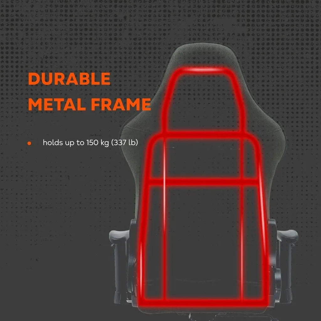 CANYON CNS-FCH01 ergonomisks spēļu krēsls, līdz 150 kg, pelēks