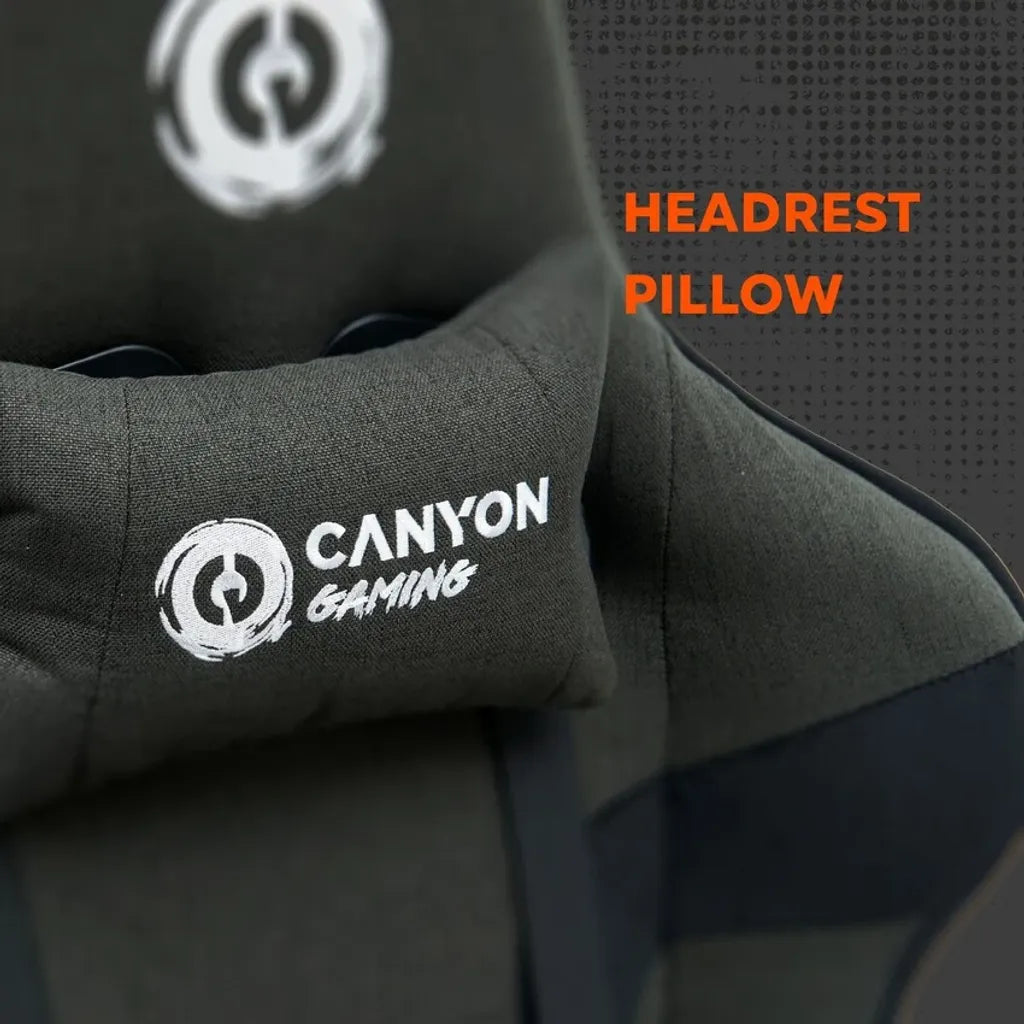 CANYON CNS-FCH01 ergonomisks spēļu krēsls, līdz 150 kg, pelēks