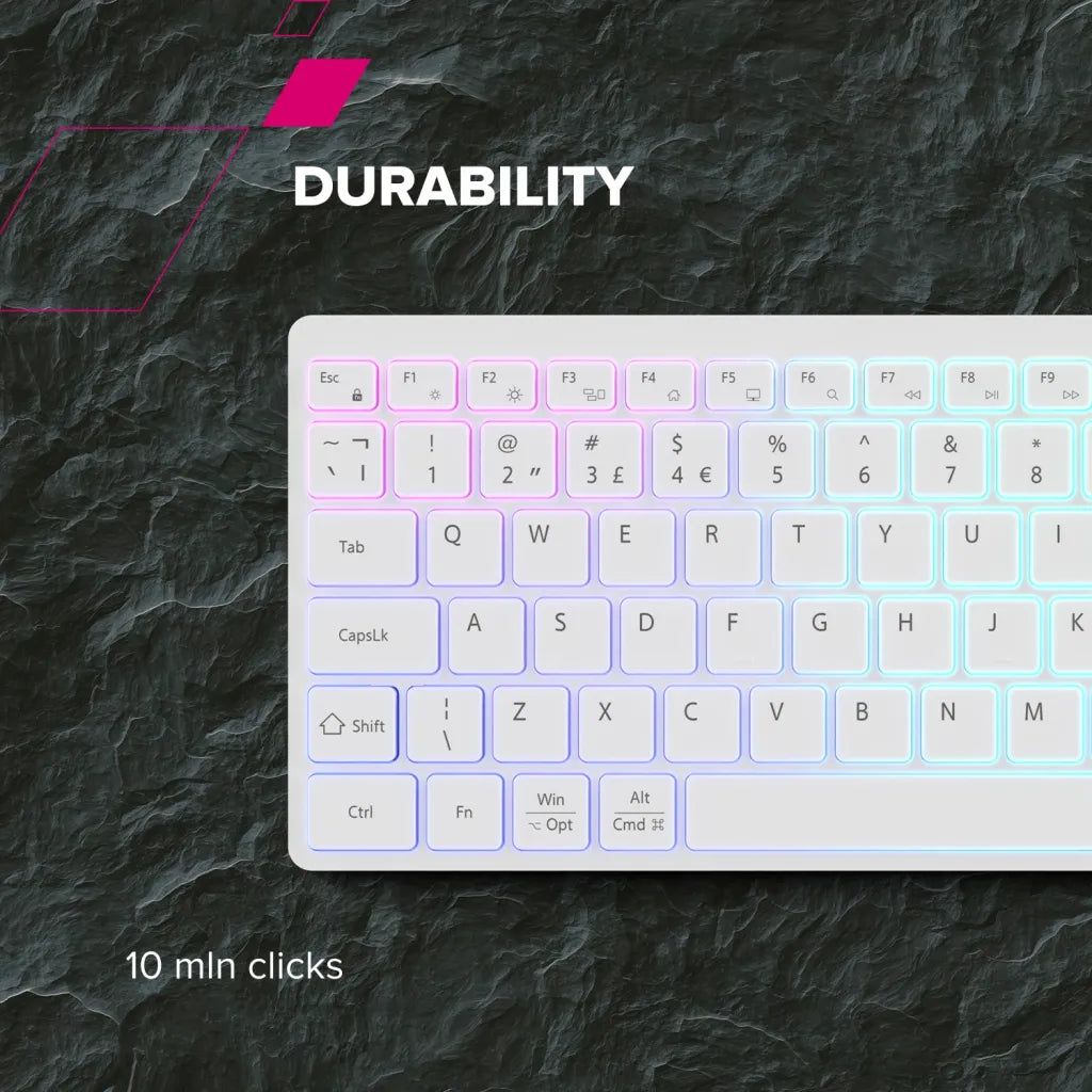 CANYON HKB-W11 bezvadu tastatūra, 2,4 GHz/Bluetooth, RGB, 113 taustiņi