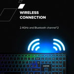 CANYON HKB-W11 bezvadu tastatūra, 2,4 GHz/Bluetooth, RGB, 113 taustiņi