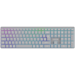 CANYON HKB-W11 bezvadu tastatūra, 2,4 GHz/Bluetooth, RGB, 113 taustiņi, pelēka