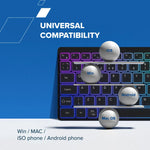 CANYON HKB-W11 bezvadu tastatūra, 2,4 GHz/Bluetooth, RGB, 113 taustiņi, pelēka