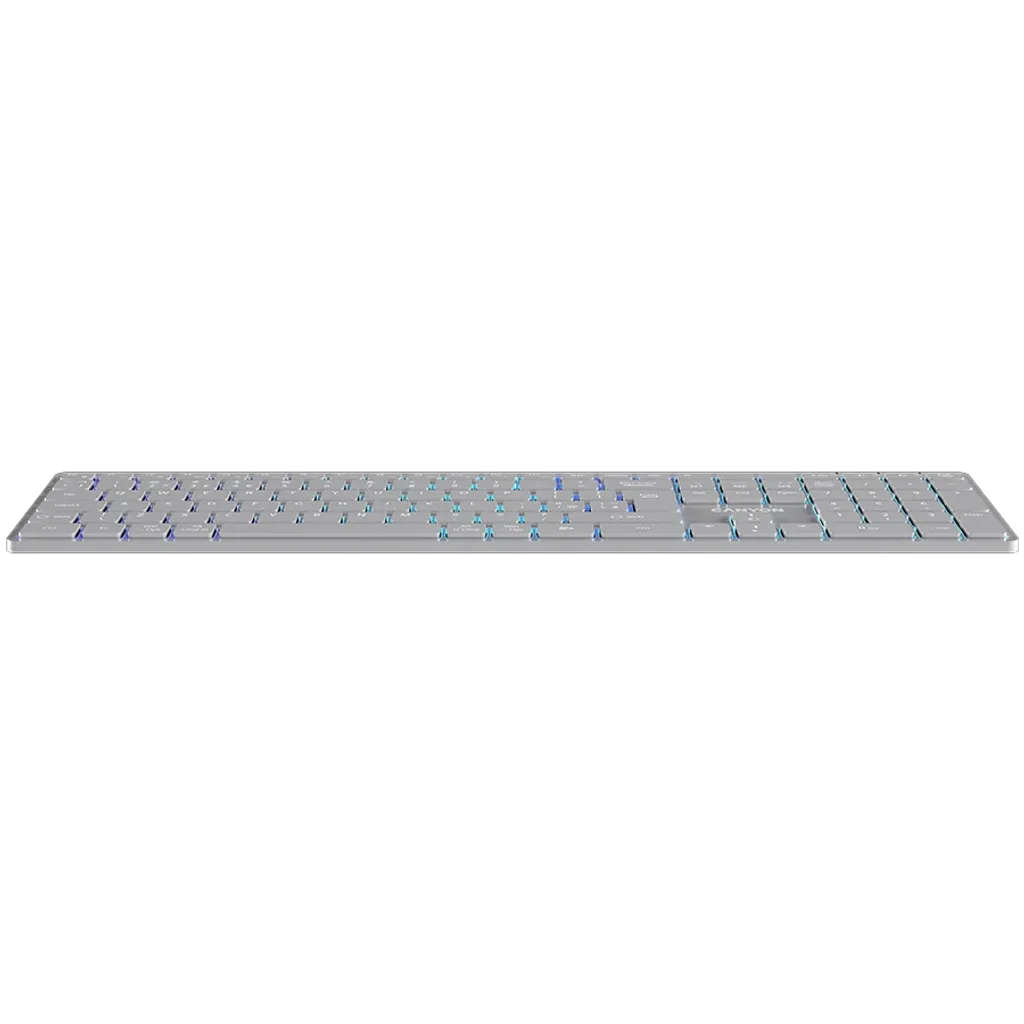 CANYON HKB-W11 bezvadu tastatūra, 2,4 GHz/Bluetooth, RGB, 113 taustiņi, pelēka