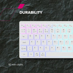 CANYON HKB-W11 bezvadu tastatūra, 2,4 GHz/Bluetooth, RGB, 113 taustiņi, balta