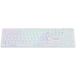 CANYON HKB-W11 bezvadu tastatūra, 2,4 GHz/Bluetooth, RGB, 113 taustiņi, balta