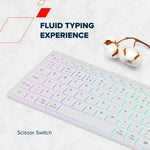 CANYON HKB-W11 bezvadu tastatūra, 2,4 GHz/Bluetooth, RGB, 113 taustiņi, balta