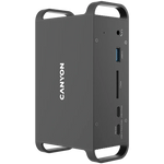 CANYON HDS-95ST USB-C 14 portu dokstacija, 100W, 2×HDMI 4K, pelēka