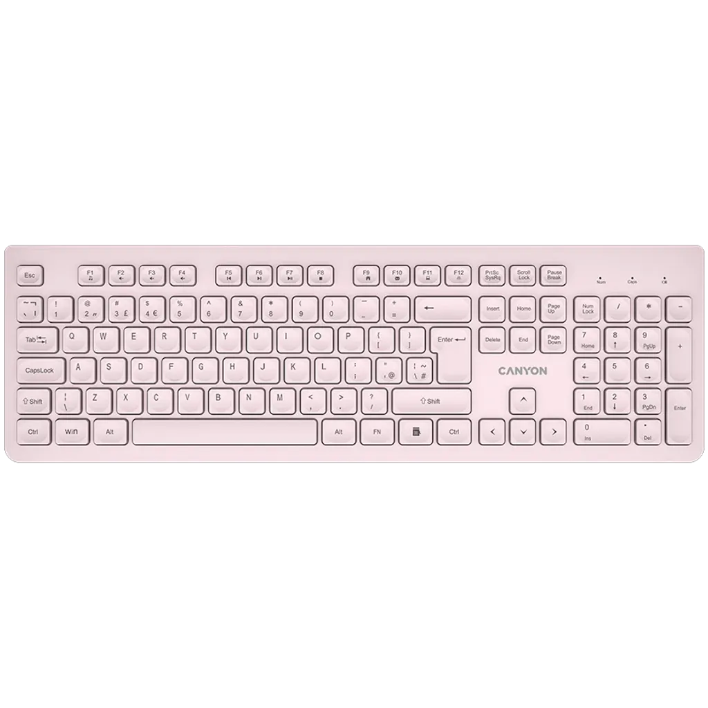 CANYON HKB-W01 bezvadu tastatūra, 2,4 GHz, 104 taustiņi, bēša