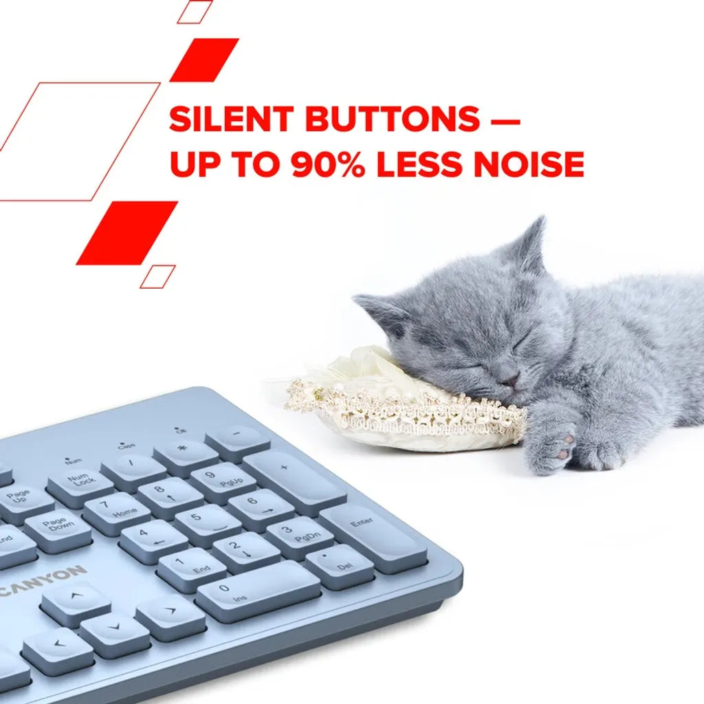 CANYON HKB-W01 bezvadu tastatūra, 2,4 GHz, 104 taustiņi, bēša