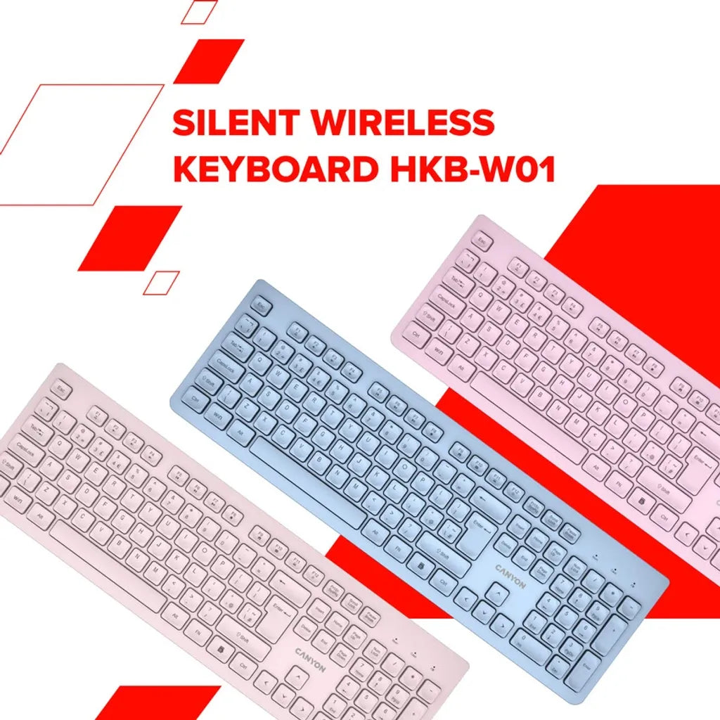 CANYON HKB-W01 bezvadu tastatūra, 2,4 GHz, 104 taustiņi, bēša