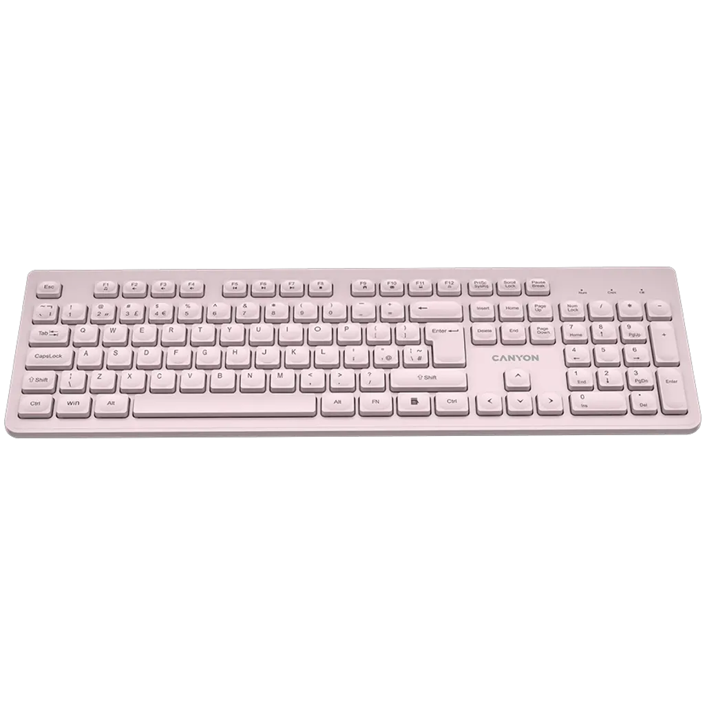CANYON HKB-W01 bezvadu tastatūra, 2,4 GHz, 104 taustiņi, bēša