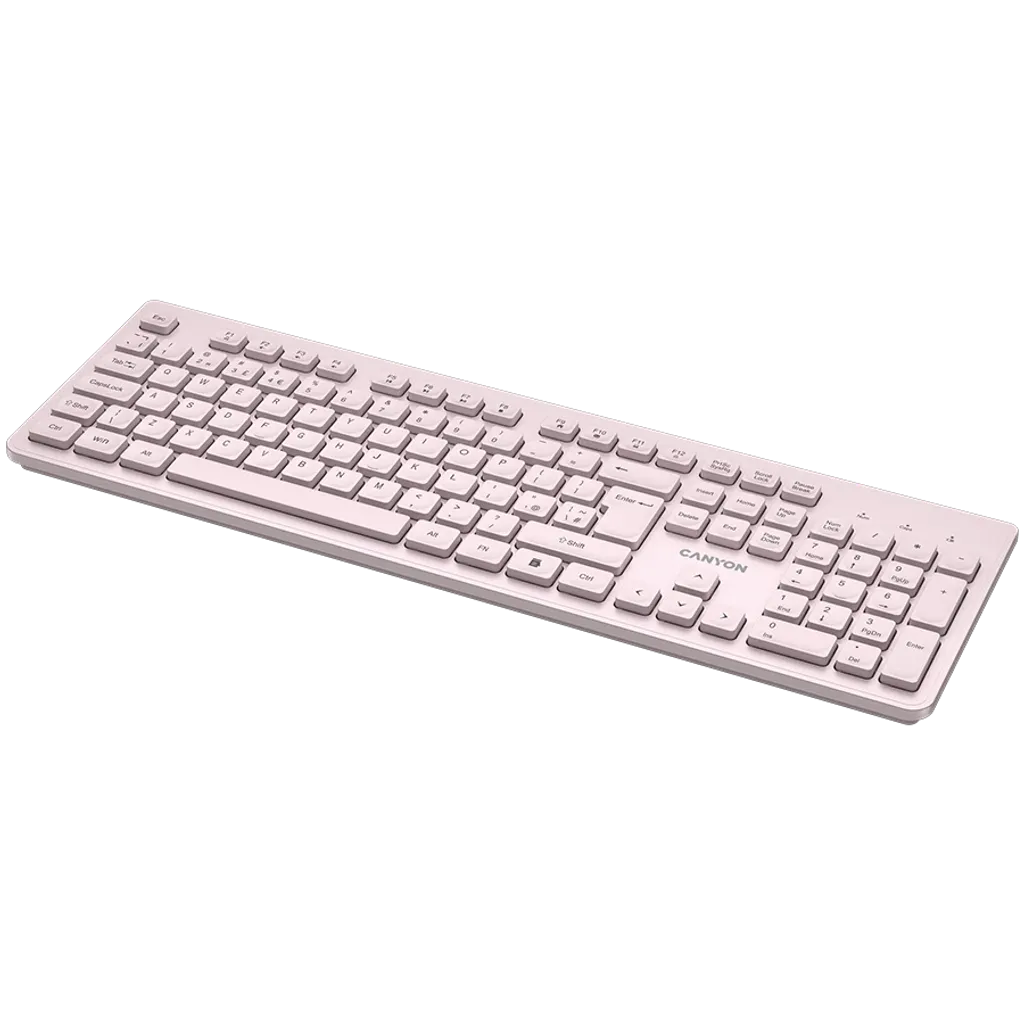 CANYON HKB-W01 bezvadu tastatūra, 2,4 GHz, 104 taustiņi, bēša