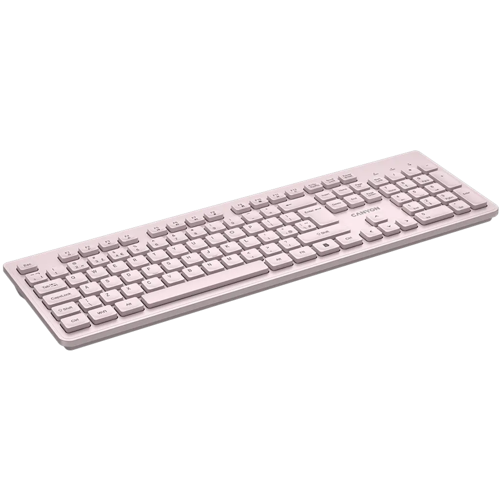 CANYON HKB-W01 bezvadu tastatūra, 2,4 GHz, 104 taustiņi, bēša