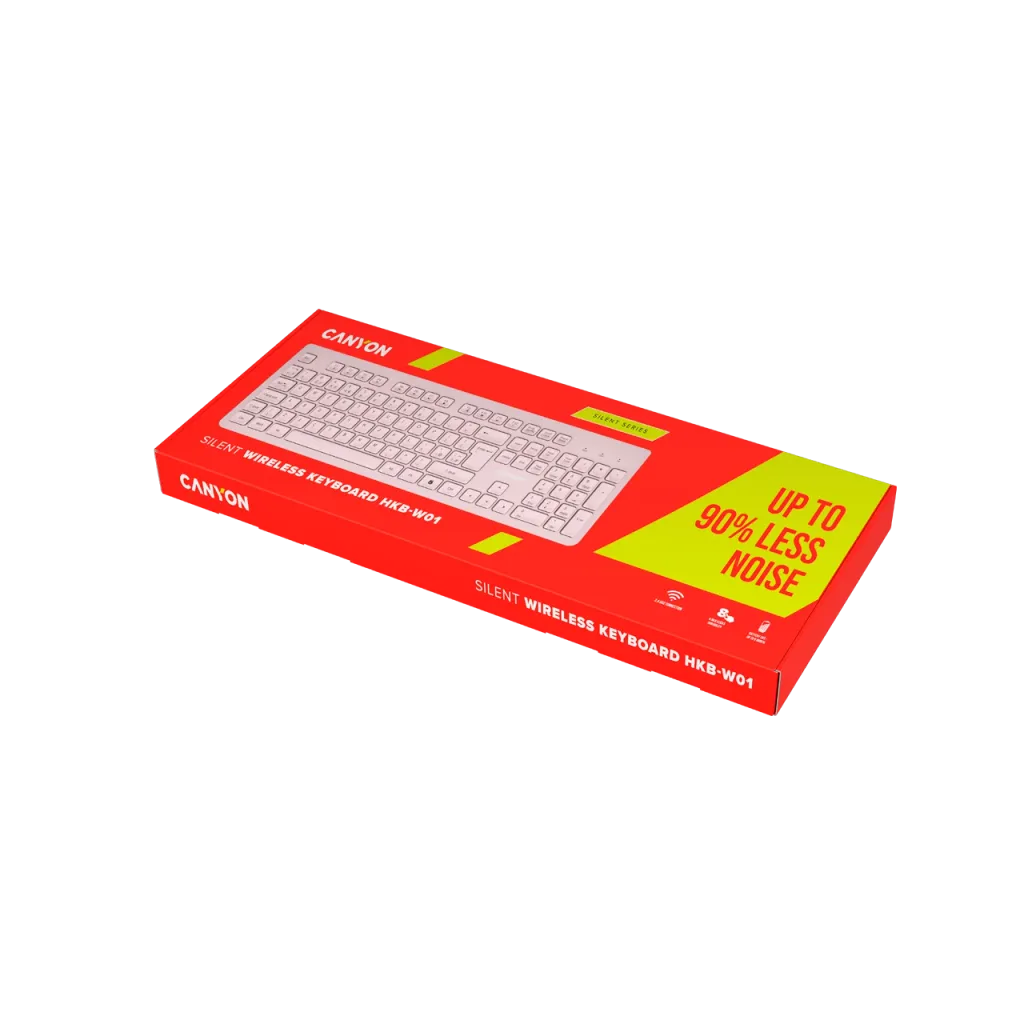 CANYON HKB-W01 bezvadu tastatūra, 2,4 GHz, 104 taustiņi, bēša