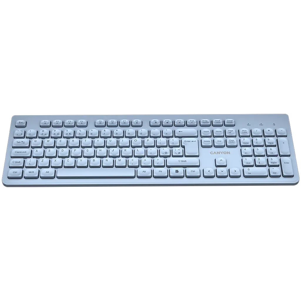 CANYON HKB-W01 bezvadu tastatūra, 2,4 GHz, 104 taustiņi, zila
