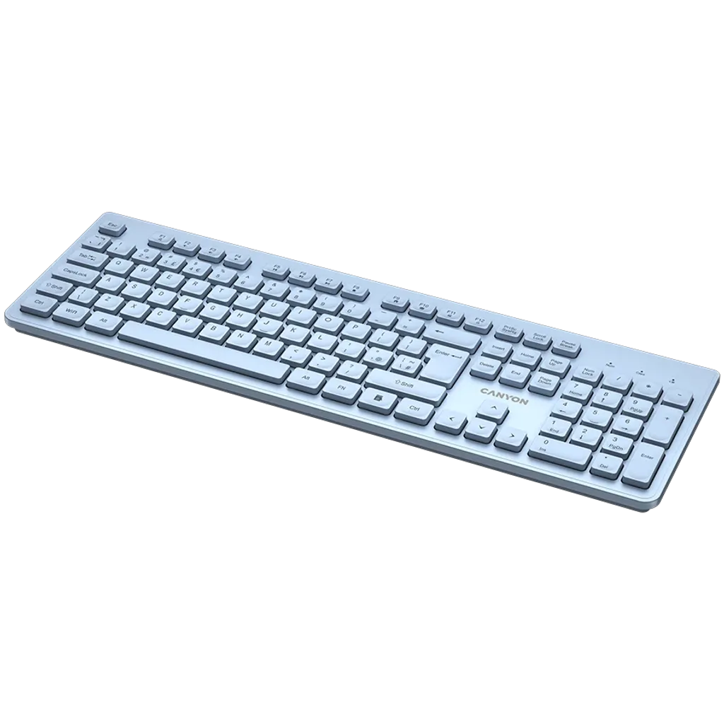 CANYON HKB-W01 bezvadu tastatūra, 2,4 GHz, 104 taustiņi, zila