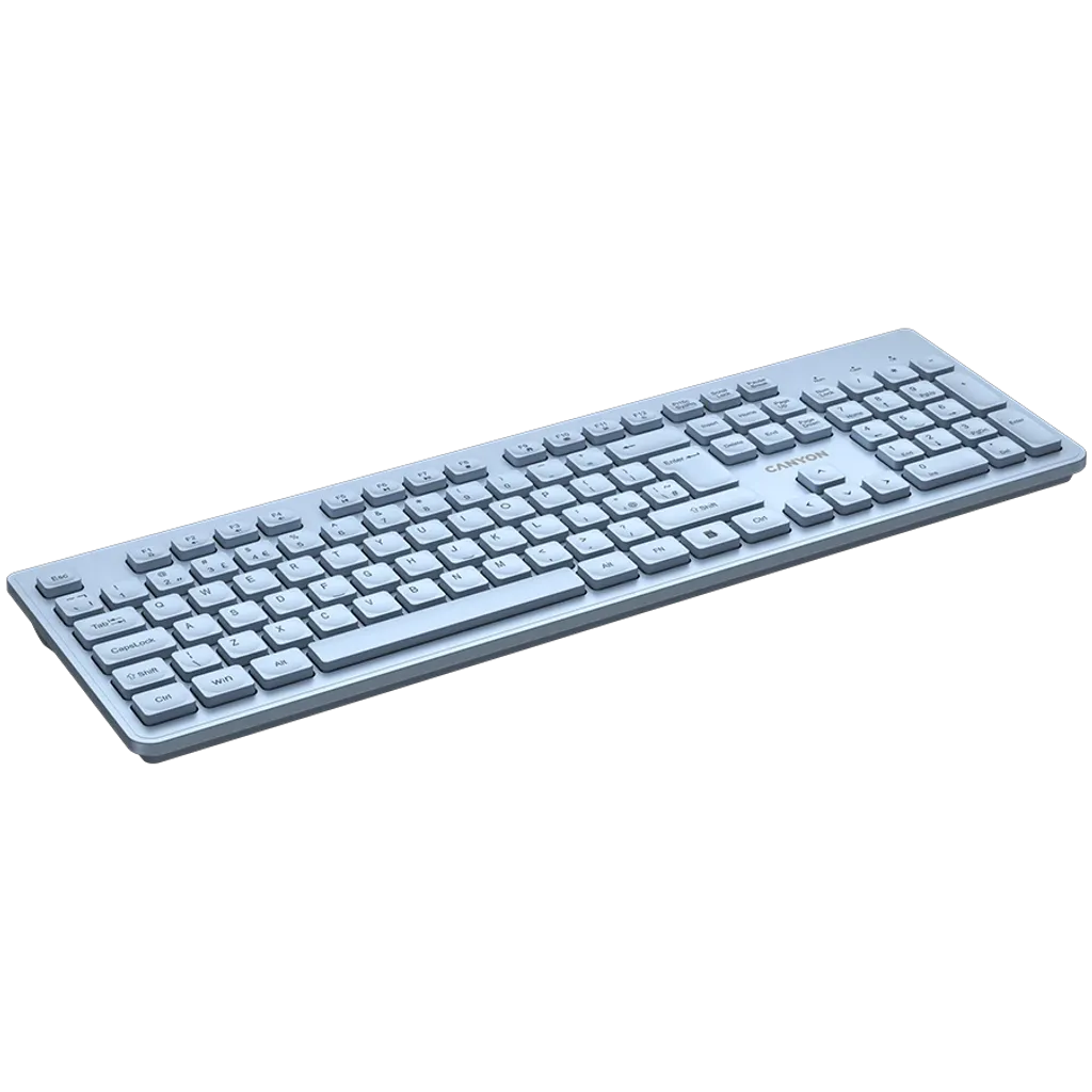 CANYON HKB-W01 bezvadu tastatūra, 2,4 GHz, 104 taustiņi, zila
