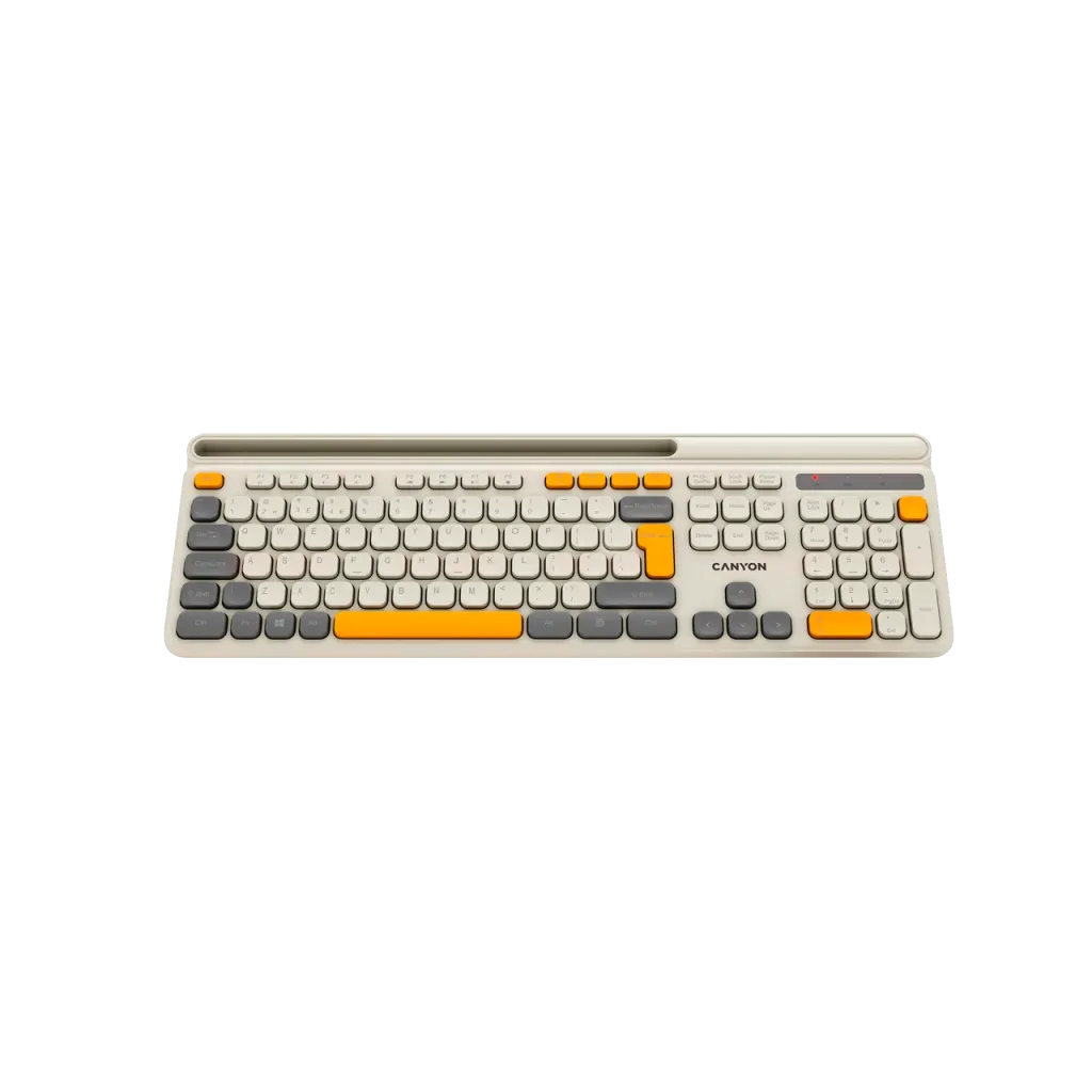 CANYON HKB-W03 bezvadu tastatūra, 2,4 GHz, 105 taustiņi, bēša