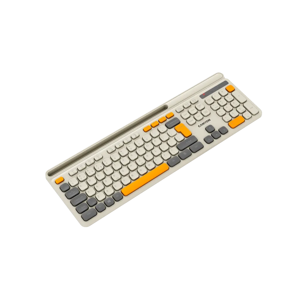CANYON HKB-W03 bezvadu tastatūra, 2,4 GHz, 105 taustiņi, bēša