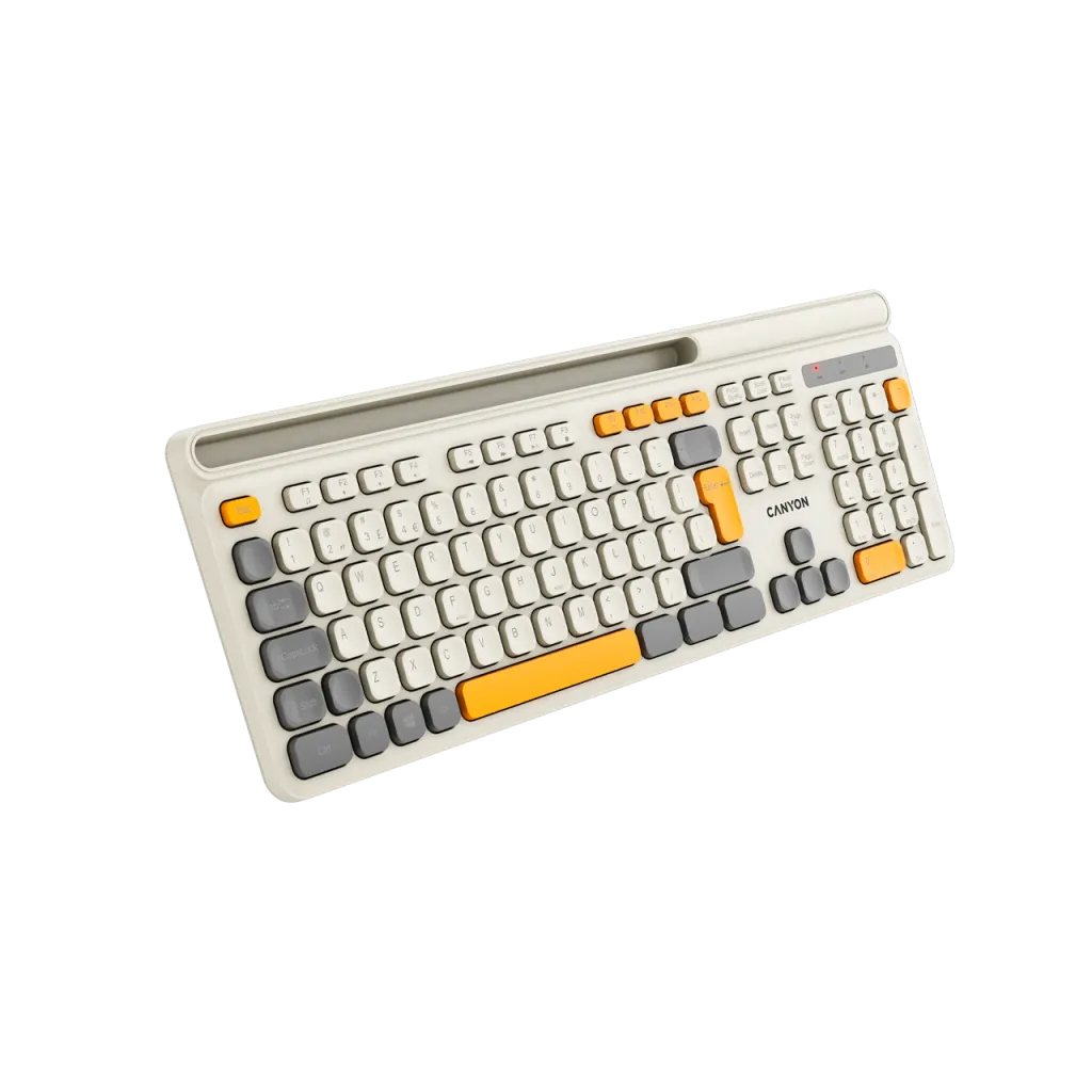CANYON HKB-W03 bezvadu tastatūra, 2,4 GHz, 105 taustiņi, bēša