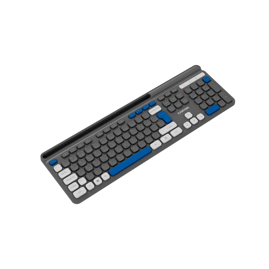 CANYON HKB-W03 bezvadu tastatūra, 2,4 GHz, 105 taustiņi, pelēka