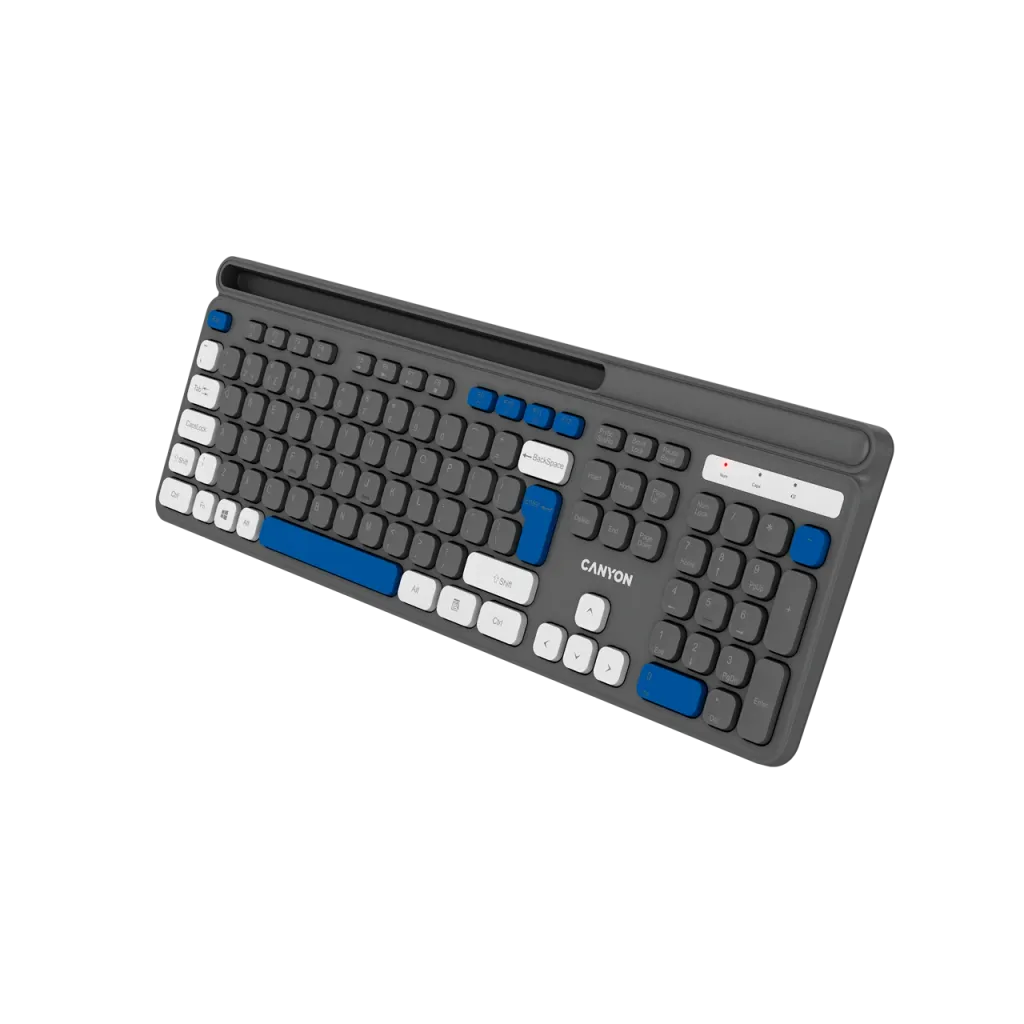 CANYON HKB-W03 bezvadu tastatūra, 2,4 GHz, 105 taustiņi, pelēka